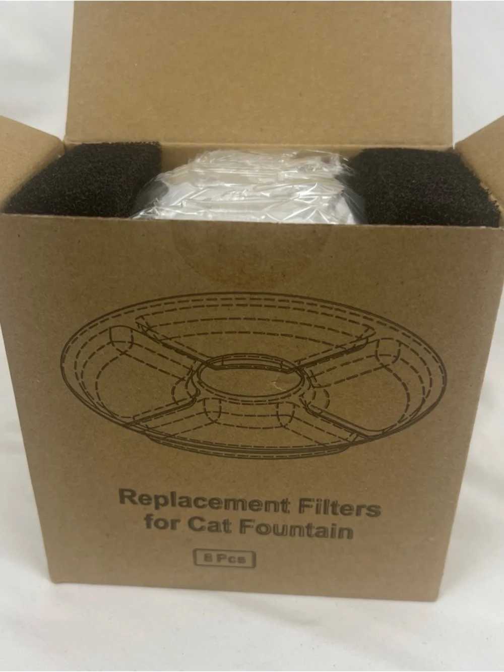 (8) Pack Cat Water Fountain Filters Automatic Pet Fountain Filter Replacement